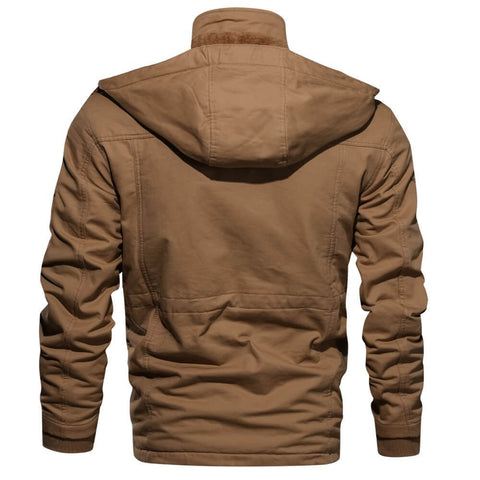 Cargo Jacket - Men's Casual Hooded Fleece Lined Jacket-Chaps Herrenmode