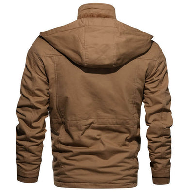 Cargo Jacket - Men's Casual Hooded Fleece Lined Jacket-Chaps Herrenmode