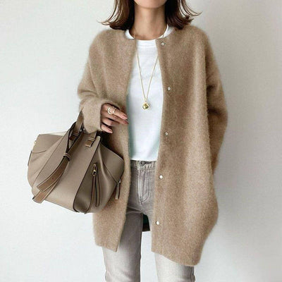 Damen-Coatigan | Knopfleiste | Mittellang | Oversize-Jacke | Frühlingsjacke