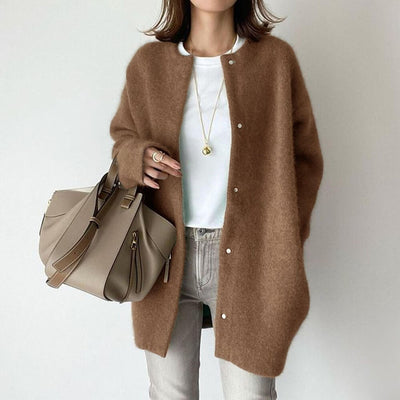 Damen-Coatigan | Knopfleiste | Mittellang | Oversize-Jacke | Frühlingsjacke