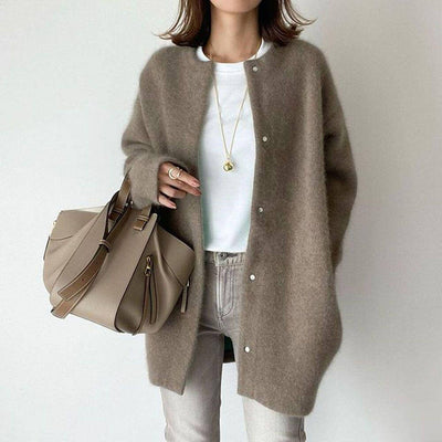 Damen-Coatigan | Knopfleiste | Mittellang | Oversize-Jacke | Frühlingsjacke