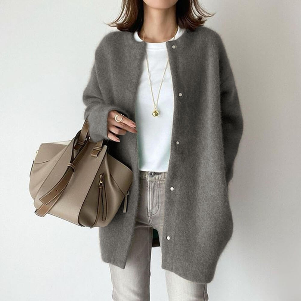 Damen-Coatigan | Knopfleiste | Mittellang | Oversize-Jacke | Frühlingsjacke