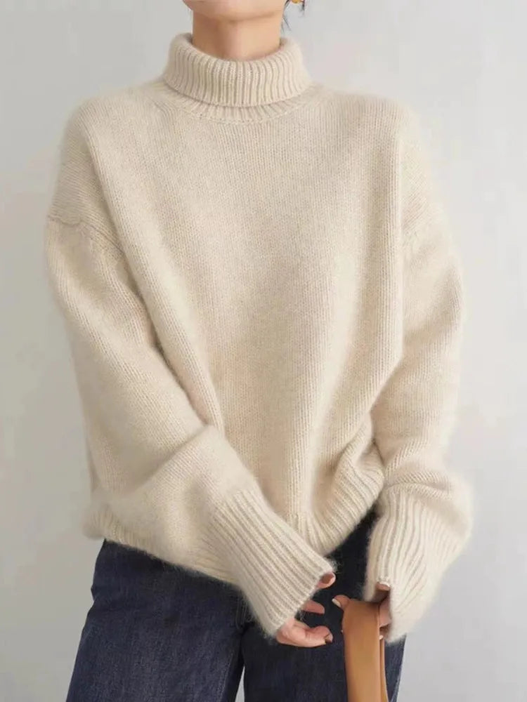 Strickpullover | Rollkragenpullover | Kaschmir | Oversized-Pullover | Damenstrickmode