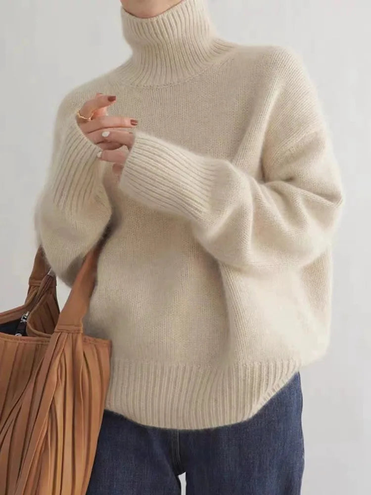 Strickpullover | Rollkragenpullover | Kaschmir | Oversized-Pullover | Damenstrickmode