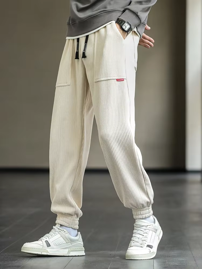 Cordhosen – Baggy – lockere Passform – Cord-Jogginghosen – Jogginghosen für Herren-Fashion Peak-Beige-S-Fashion Peak