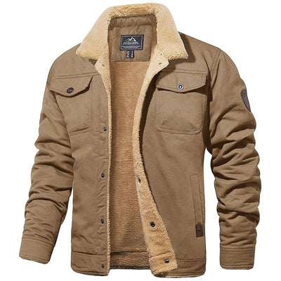Fleecegefütterte Jacke | Knopfleiste | Brusttaschen | Winterjacke | Herrenjacke