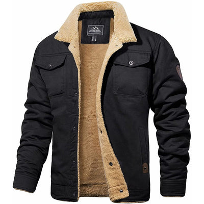 Fleecegefütterte Jacke | Knopfleiste | Brusttaschen | Winterjacke | Herrenjacke