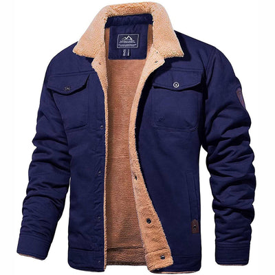 Fleecegefütterte Jacke | Knopfleiste | Brusttaschen | Winterjacke | Herrenjacke