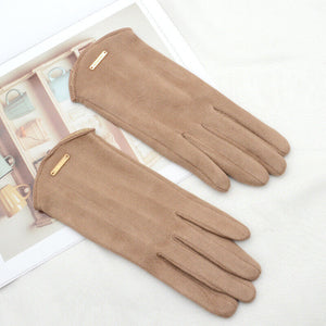 Damenhandschuhe – Warm – Wildleder – Touchscreen-Handschuhe – Winterhandschuhe-Fashion Peak