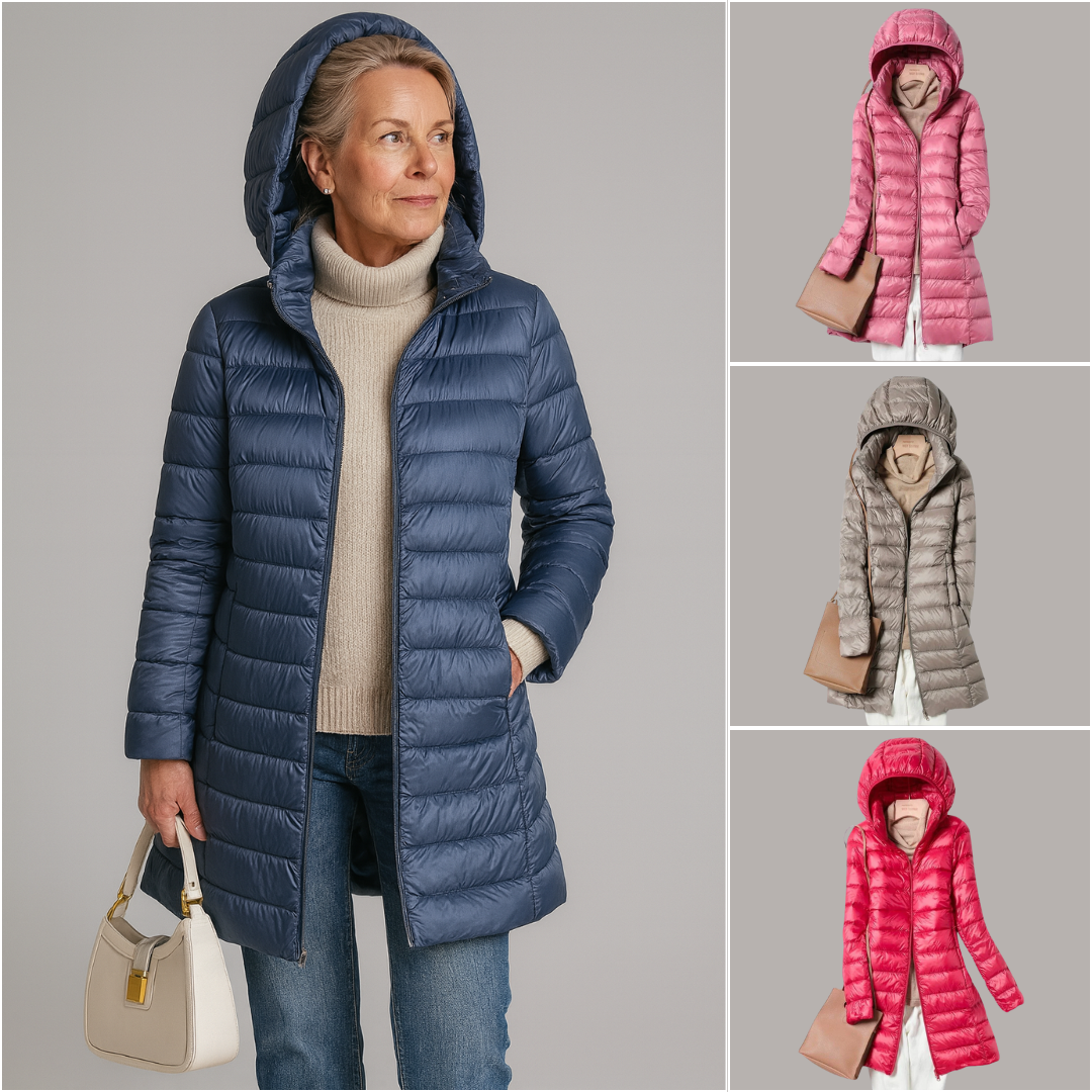 Daunenjacke – Leicht – Mit Kapuze – Pufferjacke – Wintermantel für Frauen