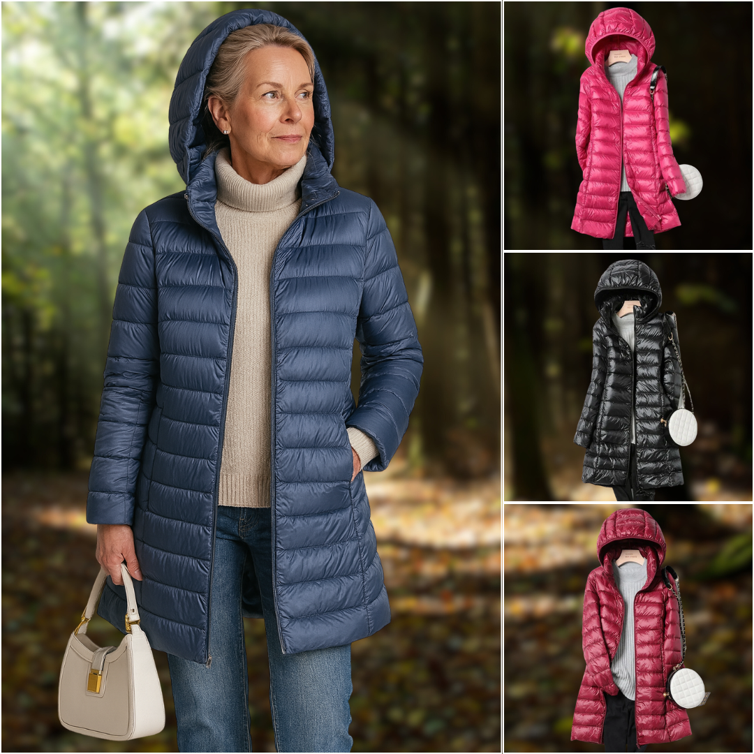 Daunenjacke – Leicht – Mit Kapuze – Pufferjacke – Wintermantel für Frauen