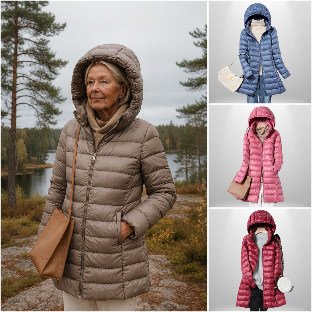 Daunenjacke – Leicht – Mit Kapuze – Pufferjacke – Wintermantel für Frauen