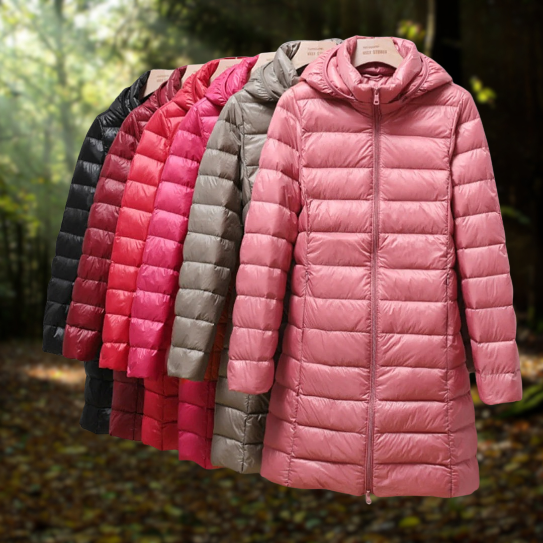 Daunenjacke – Leicht – Mit Kapuze – Pufferjacke – Wintermantel für Frauen