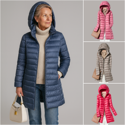 Daunenjacke – Leicht – Mit Kapuze – Pufferjacke – Wintermantel für Frauen