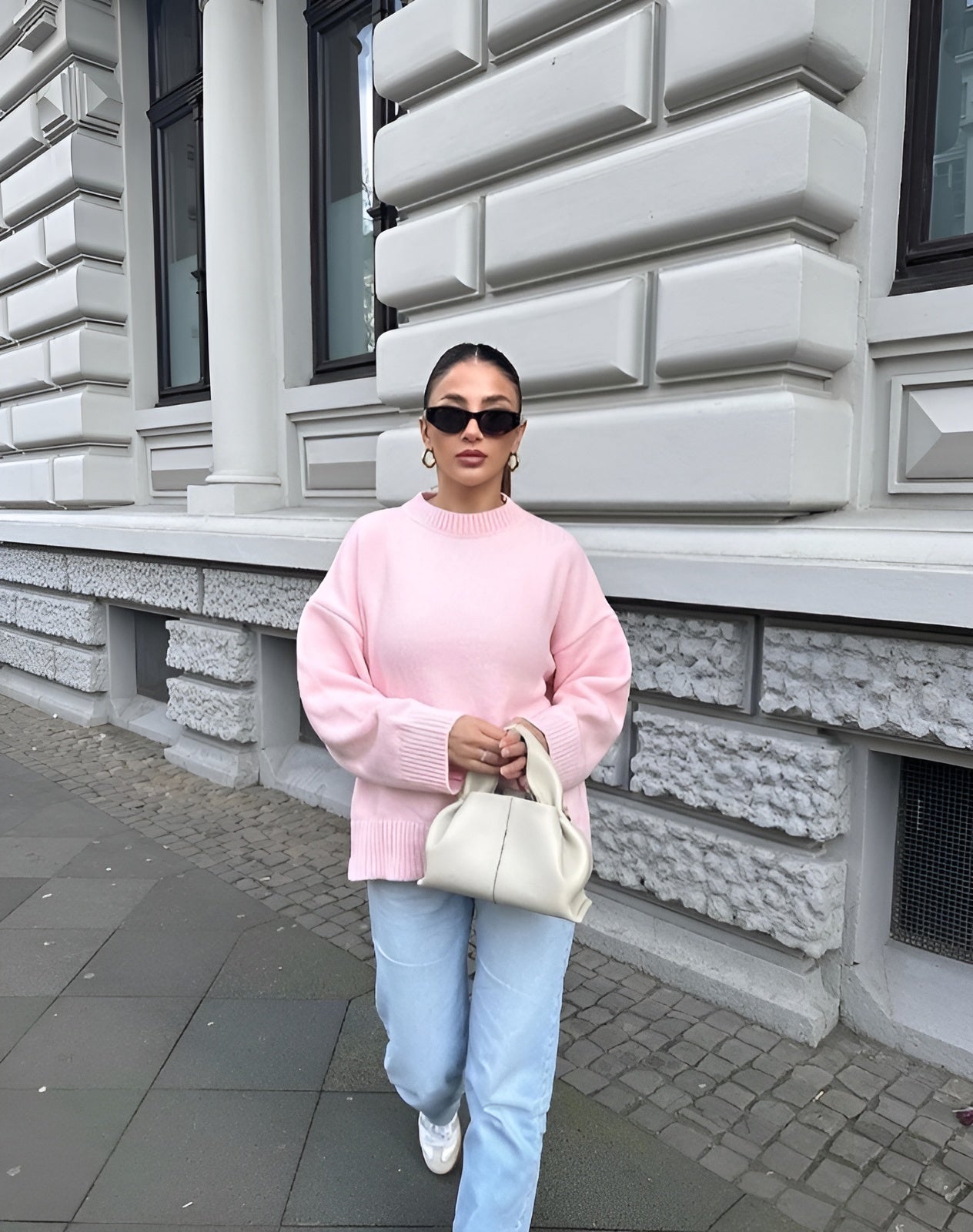 Übergroßer Pullover | Rosa | Warm | Strickpullover | Damenbekleidung