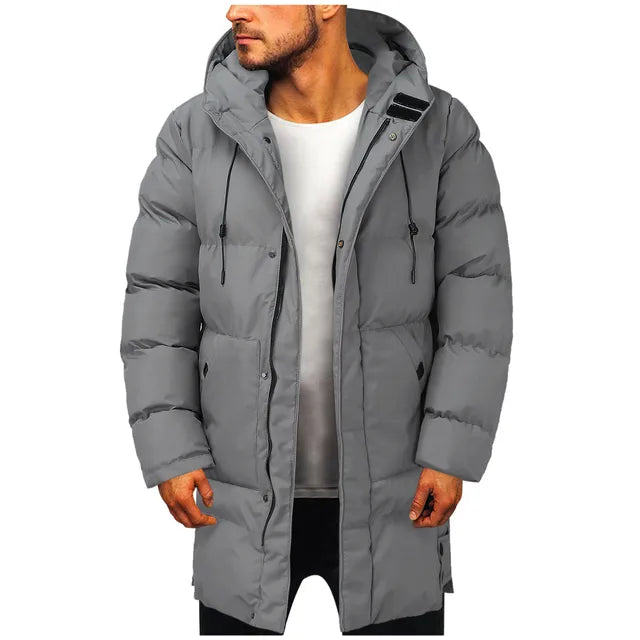 Pufferjacke - Kapuze - Mittellang - Daunenjacke - Wintermantel für Männer
