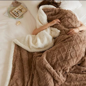 Gemütliche Sherpa-Decke – Flauschig – Winter – Plüschdecke – Fleecedecke-Fashion Peak