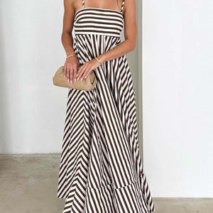 Gestreiftes Kleid | Ärmellos | A-Linie | Maxikleid | Sommerkleid-Fashion Peak