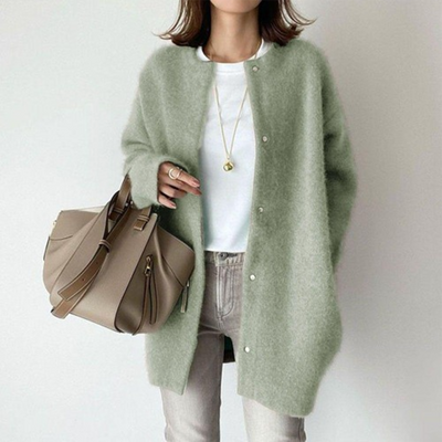 Damen-Strickjacke | Oversized | Mit Knöpfen | Gestrickte Strickjacke | Damen-Strickmode