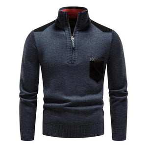 Halb-Reißverschluss-Pullover – Strickpullover mit Viertel-Reißverschluss für Männer-Fashion Peak