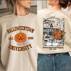 Halloween-Pullover – Gemütlich – Lockere Passform – Kürbis-Sweatshirt – Halloween-Pullover für Damen-Fashion Peak