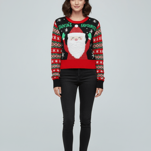 Hässlicher Weihnachtspullover – Gestrickt – Weihnachtsmann – Weihnachtspullover – Weihnachtspullover für Damen-Fashion Peak