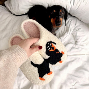 Hausschuhe Damen - Dackel Hund Plüsch Weich-Fashion Peak