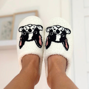 Hausschuhe Damen - Französische Bulldogge Plüsch Weich-Fashion Peak