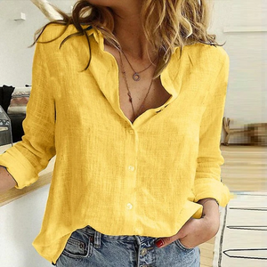 Hemdbluse | Mit Kragen | Leicht | Damenbluse mit langen Ärmeln-Fashion Peak