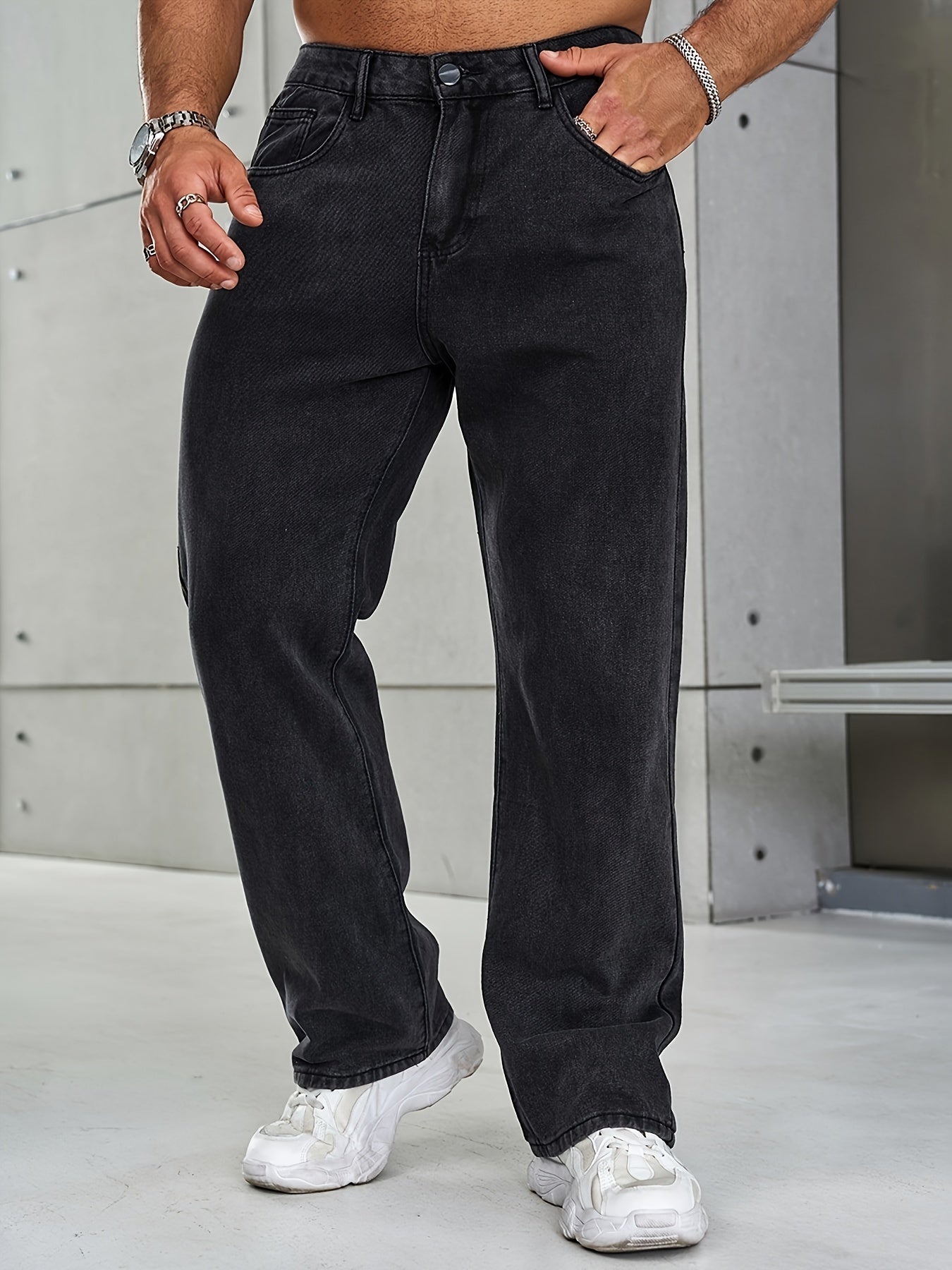 Herrenjeans – Stretch – Straight Leg – Loose Fit Jeans – Baggy Jeans-Fashion Peak-Fashion Peak