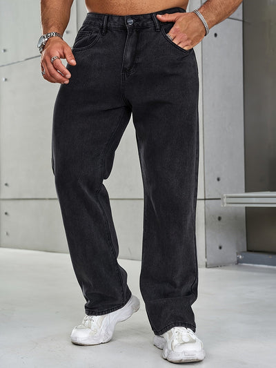 Herrenjeans – Stretch – Straight Leg – Loose Fit Jeans – Baggy Jeans-Fashion Peak-Fashion Peak