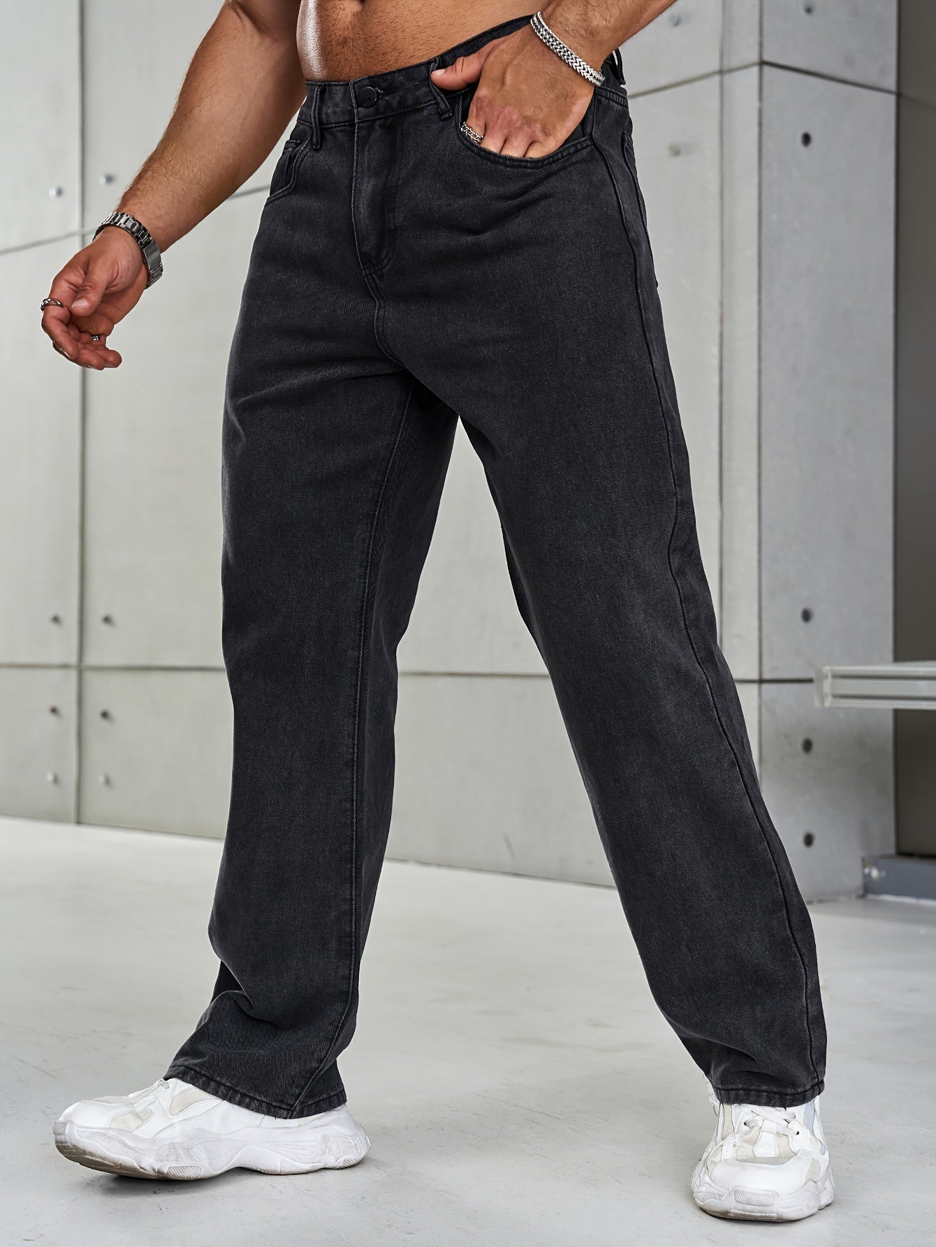 Herrenjeans – Stretch – Straight Leg – Loose Fit Jeans – Baggy Jeans-Fashion Peak-Fashion Peak