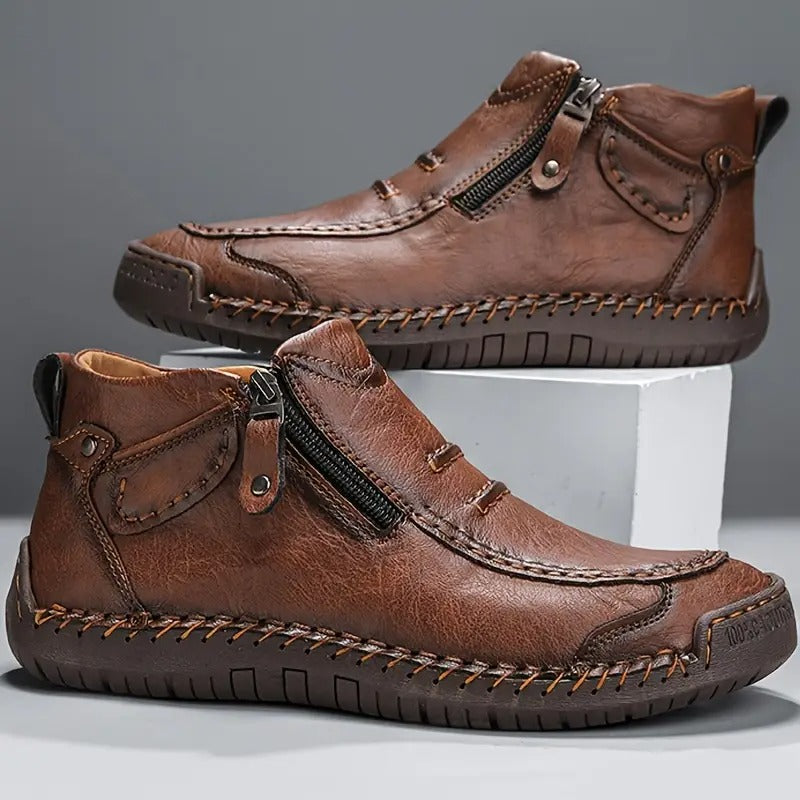 Lederschuhe - Rutschfest - Orthopädisch - Lederstiefel - Herrenschuhe