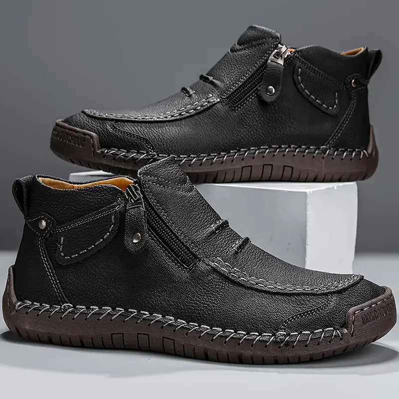 Lederschuhe - Rutschfest - Orthopädisch - Lederstiefel - Herrenschuhe