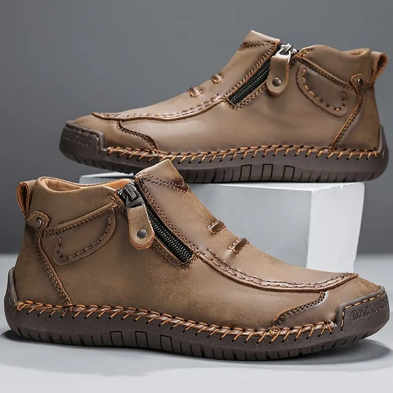 Lederschuhe - Rutschfest - Orthopädisch - Lederstiefel - Herrenschuhe