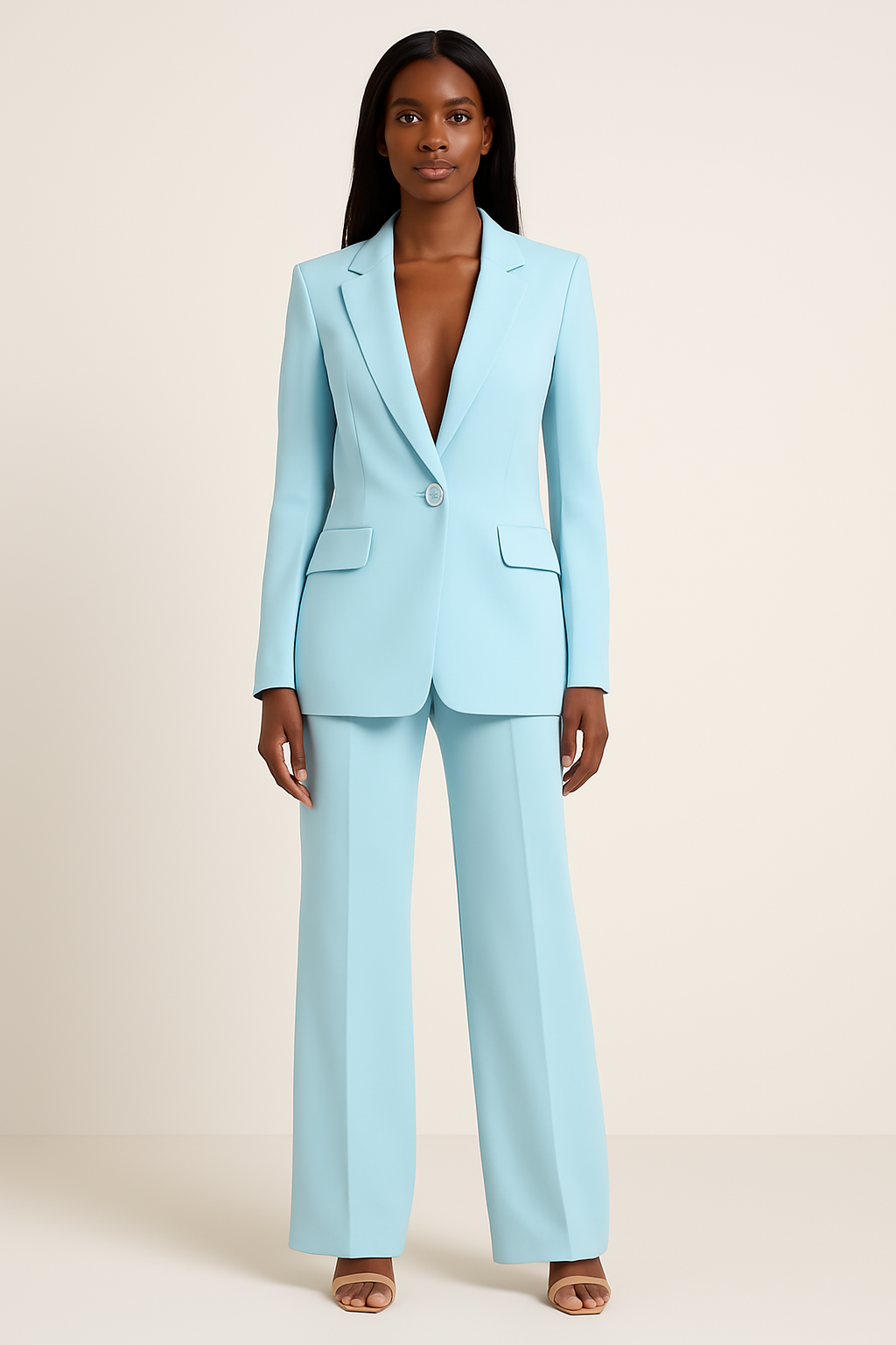 Blazer und Hose im Set | Formell | Weites Bein | Kombi-Set | Damenanzug