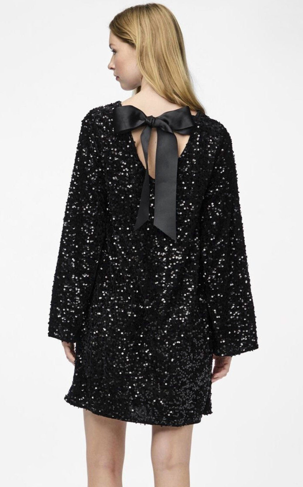 Paillettenkleid – Langärmliges, funkelndes Minikleid für Partys