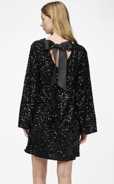 Paillettenkleid – Langärmliges, funkelndes Minikleid für Partys