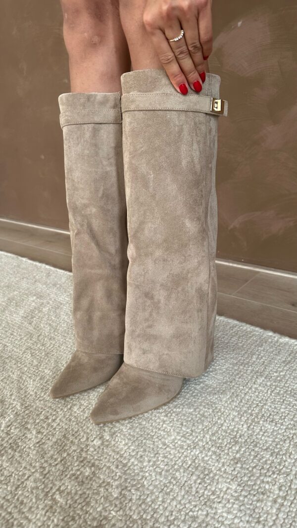 Kniehohe Stiefel | Chunky Heel | Zip-Up | Wildlederstiefel | Damenstiefel