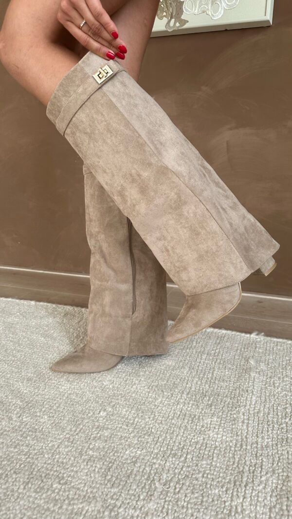 Kniehohe Stiefel | Chunky Heel | Zip-Up | Wildlederstiefel | Damenstiefel