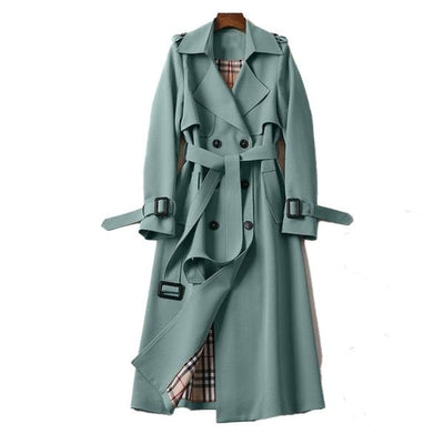 Lange Trenchcoat | Riem | Dubbelrijig | Herfstjas | Dames trenchcoat