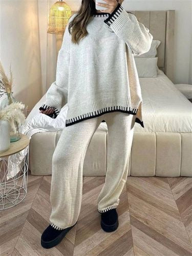 Strickpullover | Übergrößen-Pullover | Zweiteiliges Set | Damen Loungewear | Lounge Sets