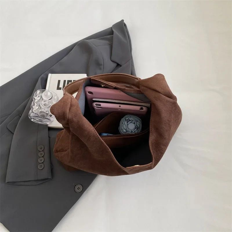 Hobo-Tasche | Groß | Wildleder | Tragetasche | Umhängetasche