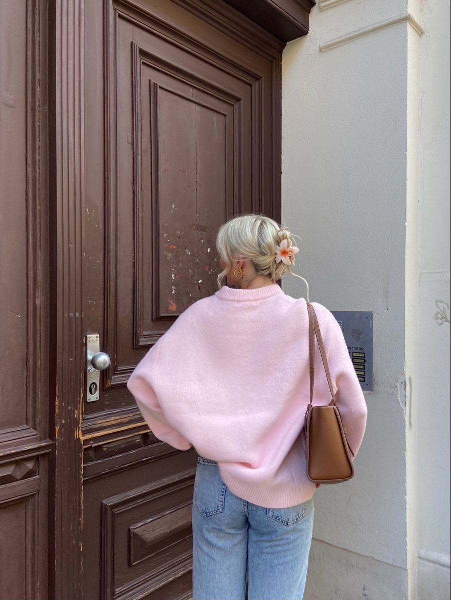Übergroßer Pullover | Rosa | Warm | Strickpullover | Damenbekleidung