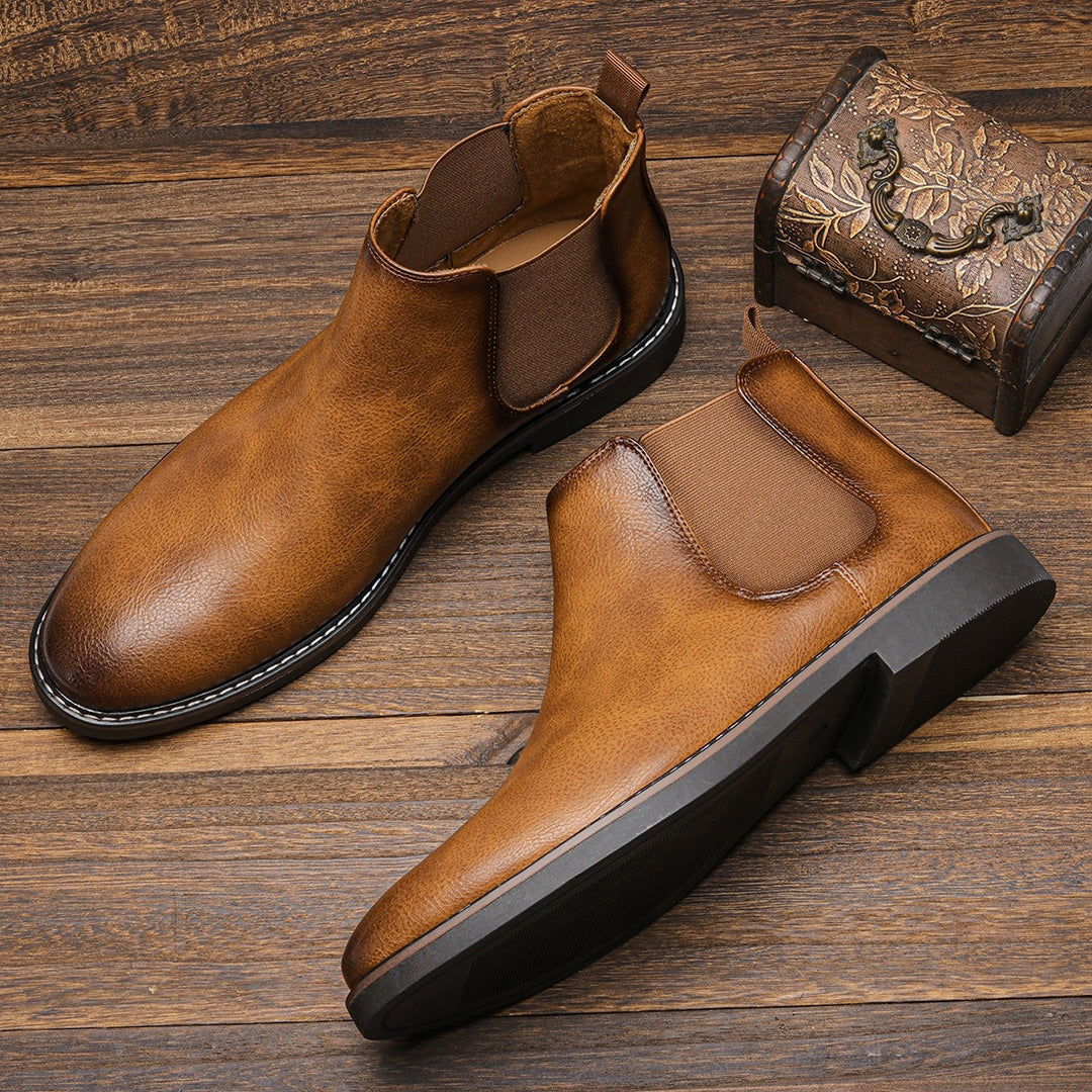 Chelsea Boots - Herren Slip-On Ankle Lederstiefel