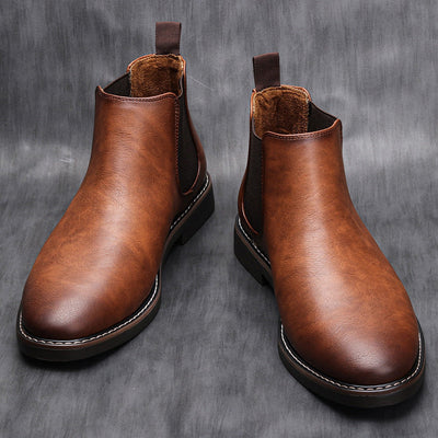 Chelsea Boots - Herren Slip-On Ankle Lederstiefel