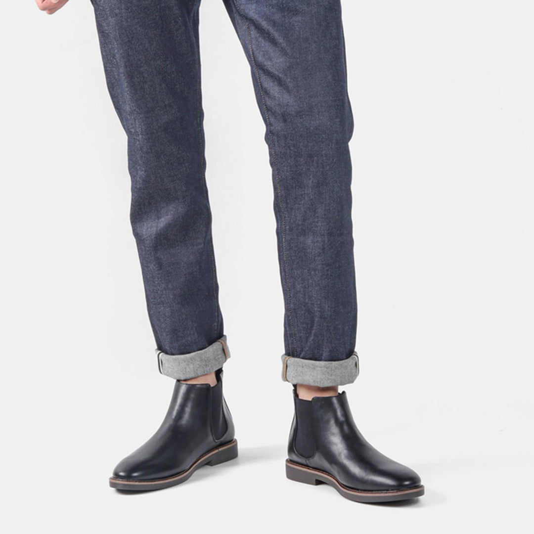 Chelsea Boots - Herren Slip-On Ankle Lederstiefel