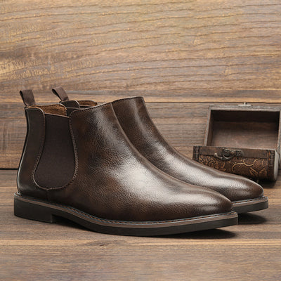 Chelsea Boots - Herren Slip-On Ankle Lederstiefel