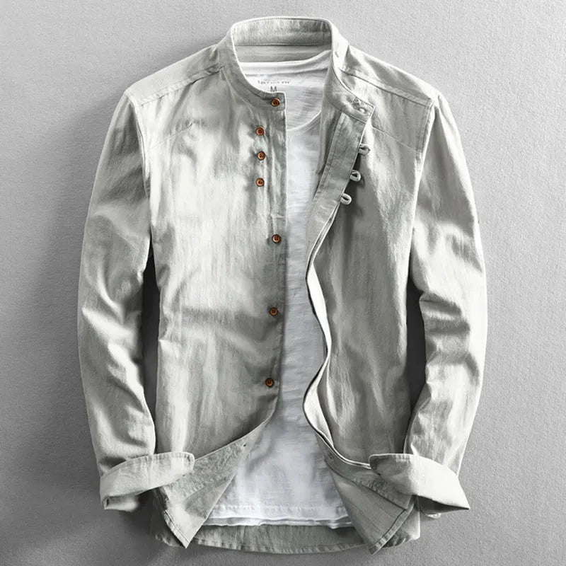 Japanisches Katana Hemd für Männer-Fashion Peak-Grau-S-Fashion Peak