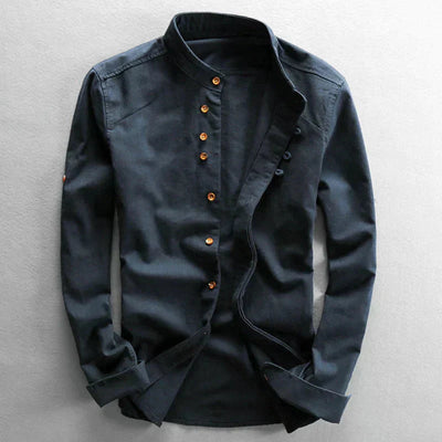 Japanisches Katana Hemd für Männer-Fashion Peak-Marineblau-S-Fashion Peak